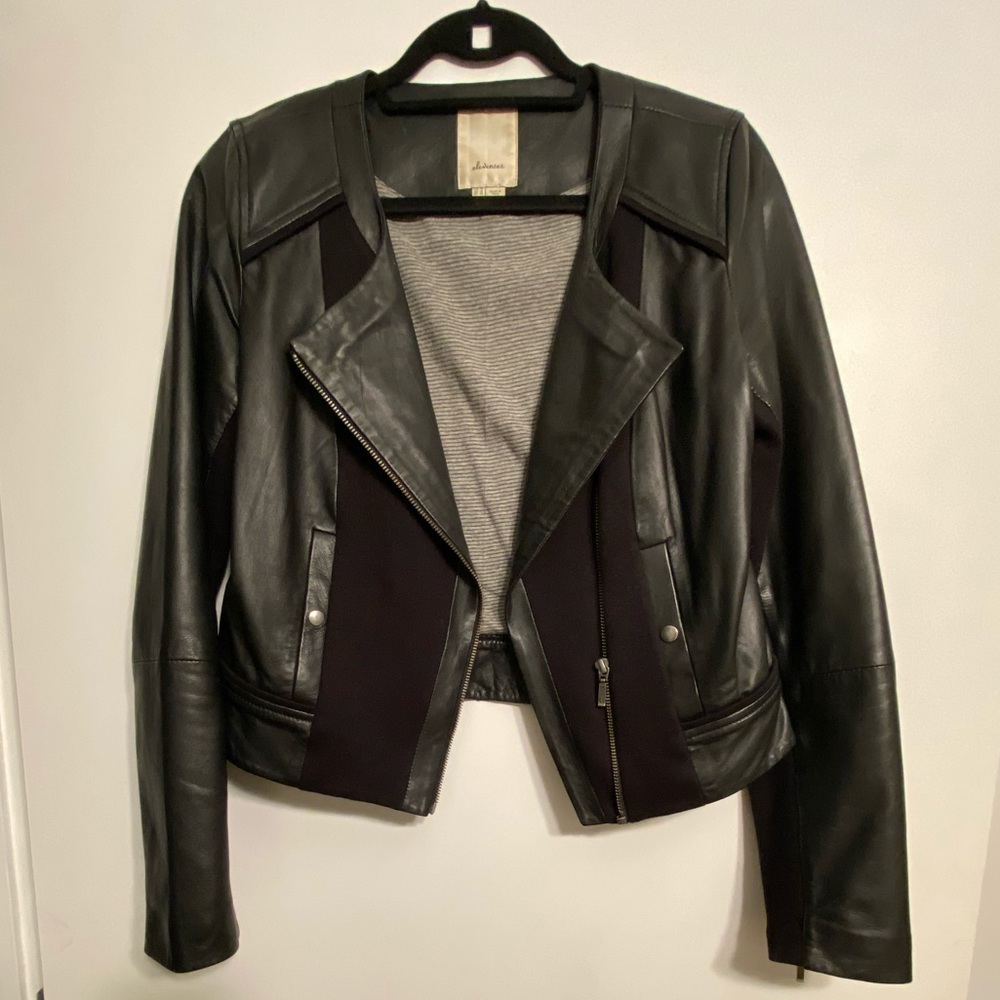 Anthropologie Elevenses Black Leather Jacket